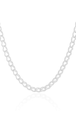 Choker Elos Duplos 5 mm Ródio Branco