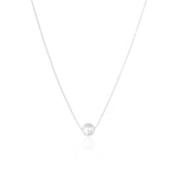 Gargantilha Veneziana Pingente Bola 8 mm Ródio Branco