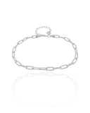 Tornozeleira Elos Ovais Ródio Branco