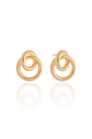 Brinco Entrelaçado Tubo Banhado a Ouro 18K