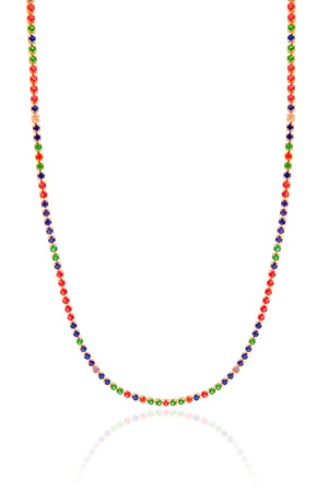 Choker Riviera Colorida 1.7 mm Banhado a Ouro 18K