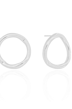 Brinco Circulo Vazado Tubo Ródio Branco