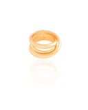 Anel Filetes Entrelaçados Tamanho 22 Banhado a Ouro 18K