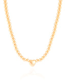 Choker Bolinhas Coração Liso Banhado a Ouro 18K