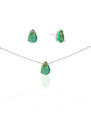 Conjunto Gota Turmalina Ródio Branco