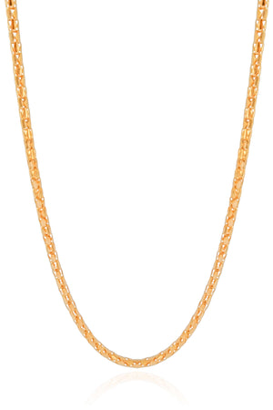 Gargantilha Malha Oca 3 mm Banhado a Ouro 18K - 45 cm