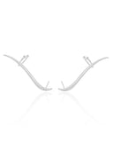 Ear Cuff Orgânico Liso 4.6 cm Ródio Branco