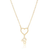 Gargantilha Filho Menino Coração Liso Banhado a Ouro 18K - 45 cm