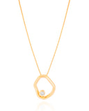 Gargantilha Veneziana Orgânico Vazado Ponto de Luz Cristal Banhado a Ouro 18K - 45 cm