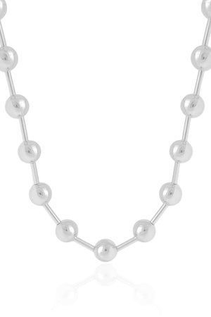 Choker Canutilhos Bolas Lisas Ródio Branco