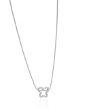 Gargantilha Veneziana Borboleta Vazada Ródio Branco - 45 cm