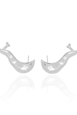 Ear Cuff Orgânico Liso 3.9 cm Ródio Branco