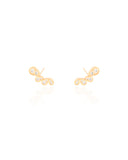 Ear Cuff Gotas Cravejadas Cristal Banhado a Ouro 18K