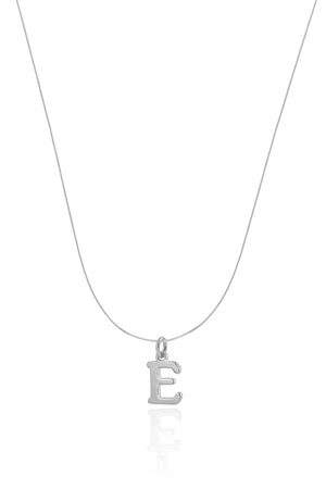 Choker Nylon Letra E Ródio Branco