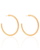 Brinco Argola Tubo 6.5 cm Banhado a Ouro 18K