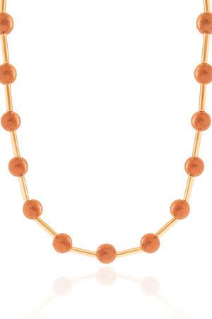 Choker Canutilhos Bolas Marrons Banhado a Ouro 18K
