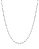 Gargantilha Elos Lisos 3 mm Ródio Branco - 45 cm