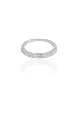 Anel Cravejado Cristal Tamanho 19 Ródio Branco