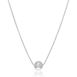 Gargantilha Veneziana Pingente Bola 10mm Ródio Branco