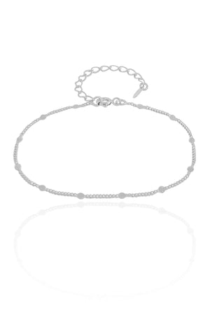 Pulseira Grumet Plaquinhas 2 mm Ródio Branco