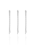 Trio de Grampos Ondas Achatadas Banho Branco