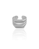 Anel Reto Filetes Tamanho 18 Ródio Branco