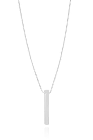 Gargantilha Masculina Palito Liso 2.5 cm Ródio Branco - 70 cm