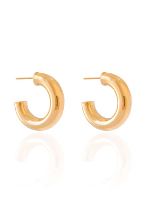 Brinco Argola Tubo Liso 2.6 cm Banhado a Ouro 18K