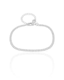 Pulseira Plaquinhas Duplas Ródio Branco