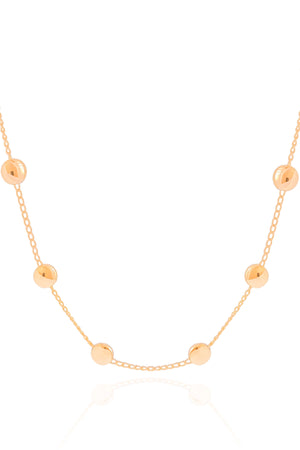 Choker Elos Bolas Achatadas Banhado a Ouro 18K