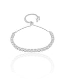 Pulseira Riviera Cristal Fecho Gravata Ródio Branco