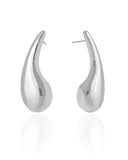 Brinco Gota Lisa 5.0 cm Ródio Branco