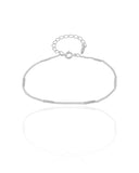 Pulseira Grumet Achatada Ródio Branco