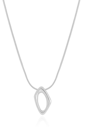 Gargantilha Rabo de Rato Pingente Orgânico Ródio Branco - 40 cm