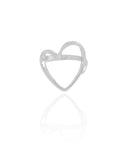Anel Coração Vazado Tamanho 21 Ródio Branco