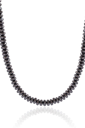 Choker Hematita Grafite 6 mm Banhado a Ouro 18K