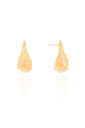 Brinco Gota Orgânica 2.4 cm Banhado a Ouro 18K