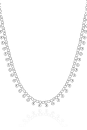 Choker Grumet Bolinhas Lisas Ródio Branco