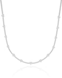 Choker Fita Corações Lisos Ródio Branco