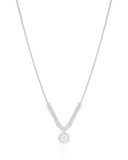 Gargantilha Veneziana Canutilhos Ponto de Luz Cristal Ródio Branco - 40 cm