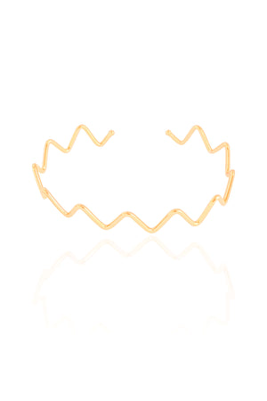 Bracelete Fio Zig Zag 2 mm Banhado a Ouro 18K