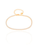 Pulseira Riviera Cristal 2.5 mm Banhado a Ouro 18K