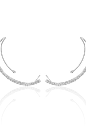 Ear Cuff Cravejado Cristal Ródio Branco