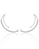 Ear Cuff Cravejado Cristal Ródio Branco