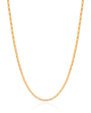 Gargantilha Oca 2 mm Banhado a Ouro 18K - 45 cm