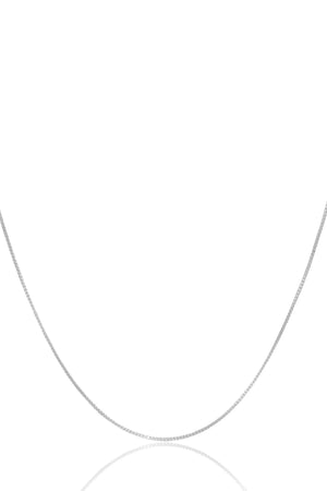 Gargantilha Veneziana 45 + 5 cm Ródio Branco