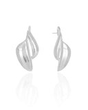 Brinco Orgânico Liso 4.0 cm Ródio Branco