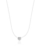 Choker Nylon Coração Liso 8 mm Ródio Branco