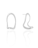 Brinco Orgânico Vazado Liso Ródio Branco