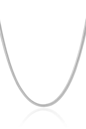 Gargantilha Snake 3 mm Ródio Branco